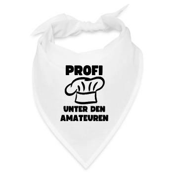 Profi Hobby Koch Amateur Kochen Küche Kochmütze - Bandana - Weiß - Vorne