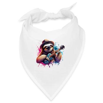 Coole Faultier E-Gitarre Gitarrist Design - Bandana - Weiß - Vorne