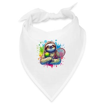 Lustiger Faultier Tennis Spieler - Bandana - Weiß - Vorne