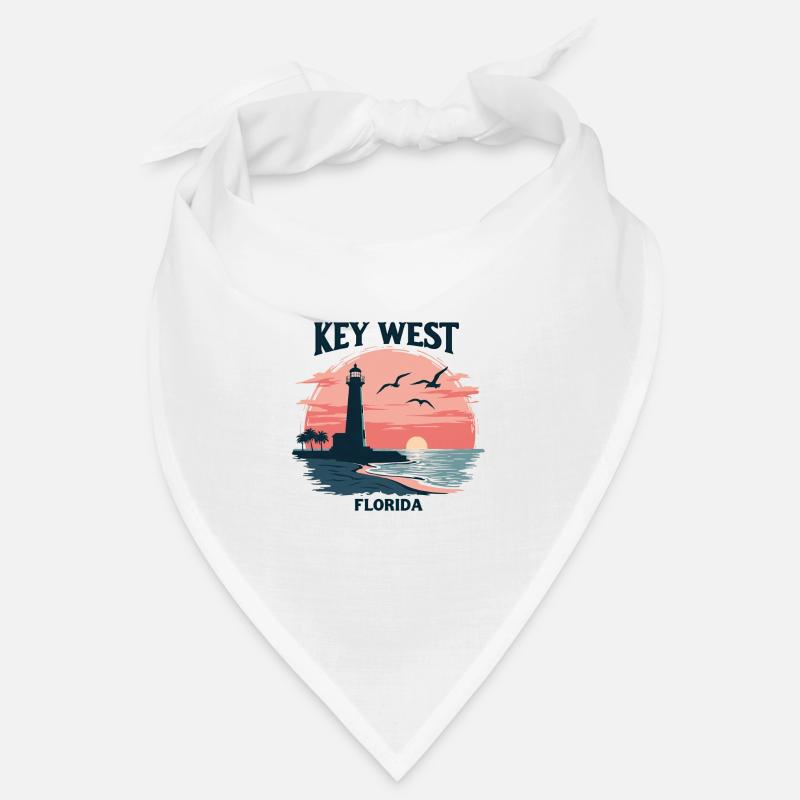 Key West Florida Sunset Lighthouse et Seagulls Bandana