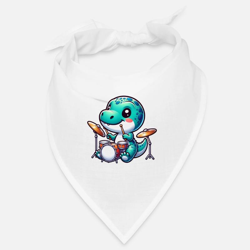 Cute Dinosaur Plays Drums Bandana