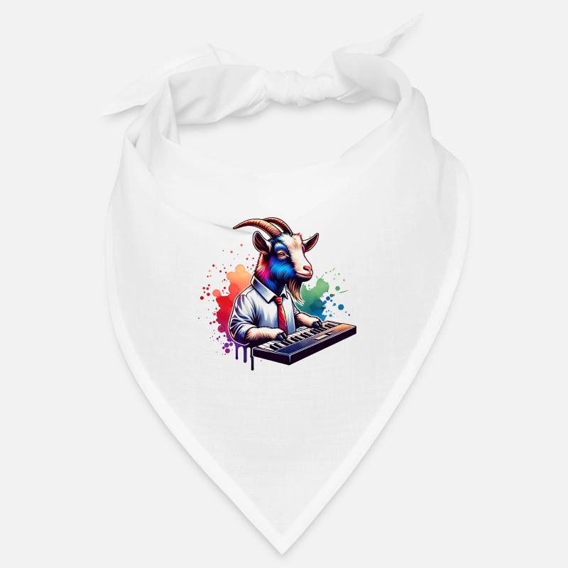 Cool Goat Playing Keyboard Farm Bandana