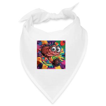 Kleines mystisches lustiges Wesen - Bandana - Weiß - Vorne