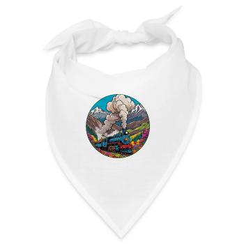 Nostalgischer Eisenbahnzug qualmender Lokomotive - Bandana - Weiß - Vorne