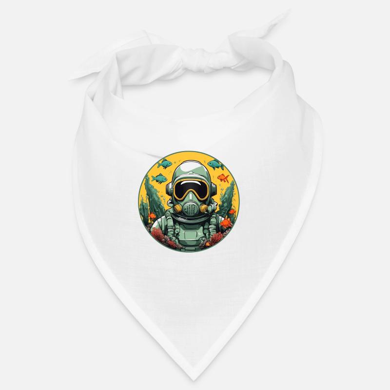 Jet pilot helmet underwater with fish Bandana
