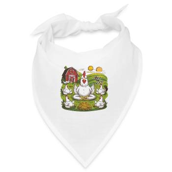 Hen Zen Yoga Meditation Huhn Hühner Bauernhof - Bandana - Weiß - Vorne