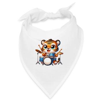 Global - Schwarz ohne Japan Template - Bandana - Weiß - Vorne