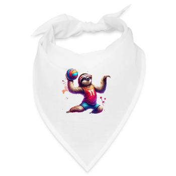 Cooler Faultier Volleyball Spieler - Bandana - Weiß - Vorne