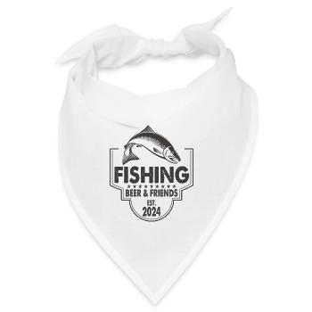 Fishing Beer & Friends Angeln Fischen Spruch - Bandana - Weiß - Vorne