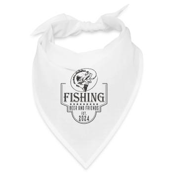Fishing Beer and Friends Angeln Fischen - Bandana - Weiß - Vorne