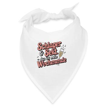 Schlager & Sekt - das ist mein Wochenende - Bandana - Weiß - Vorne