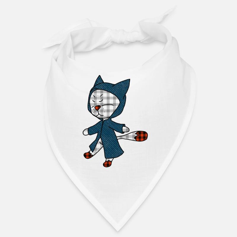 Un chat en imperméable - Bandana - blanc