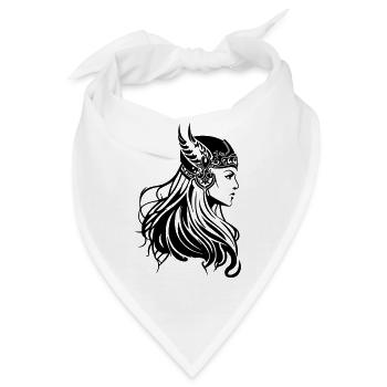 Wikinger Frau Kriegerin Viking - Bandana - Weiß - Vorne