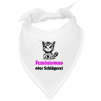 Feminismus oder Schlägerei - Bandana - Weiß - Vorne