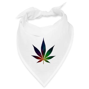Galaxy Hanfblatt mit Sternschnuppen - Bandana - Weiß - Vorne