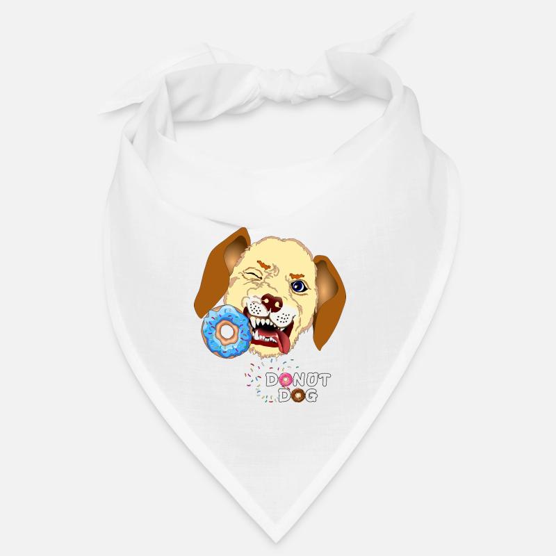 Hund beißt Donut - Bandana - Weiß