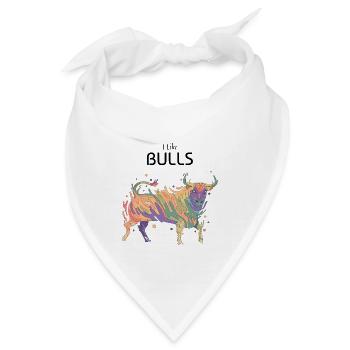 I Like Bulls Art Work Design - Bandana - Weiß - Vorne