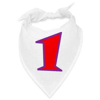 1. 1 JAHR. 1. GEBURTSTAG. 1 JAHR GEBURTSTAG. 1 - Bandana - Weiß - Vorne
