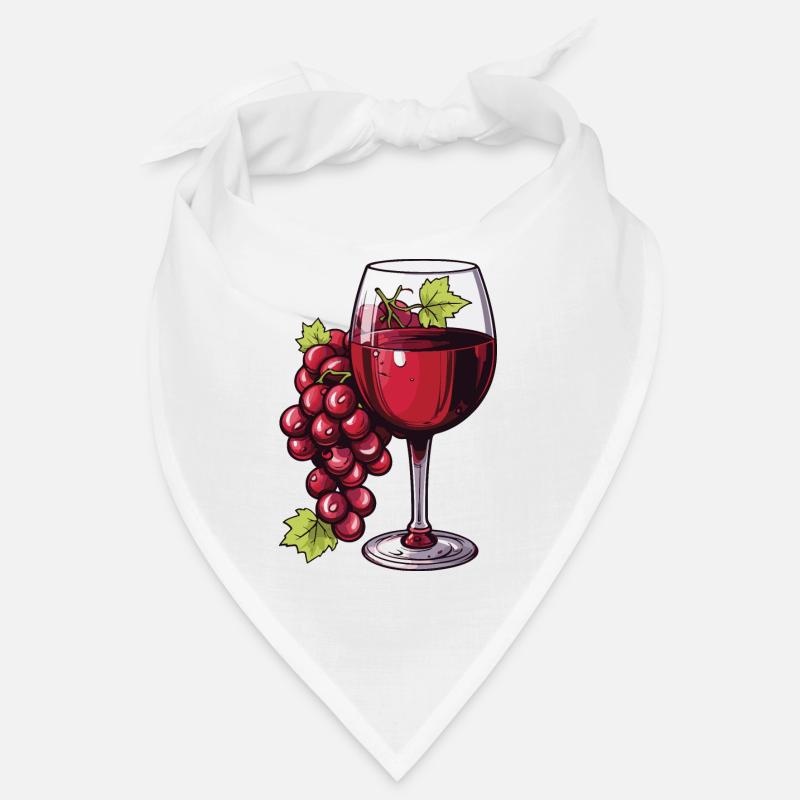 Wine Glass Grapes Wine Bandana