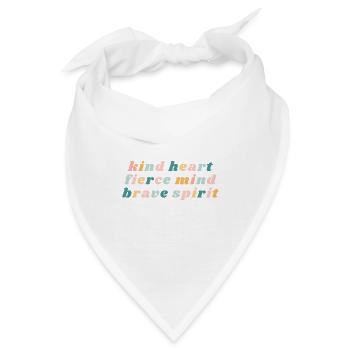 Freundliches Herz Heftiger Geist Tapferer Geist - Christian - Bandana - Weiß - Vorne