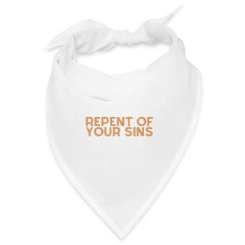 Bereue deine Sünden - Christliches Zitat - Bandana - Weiß - Vorne