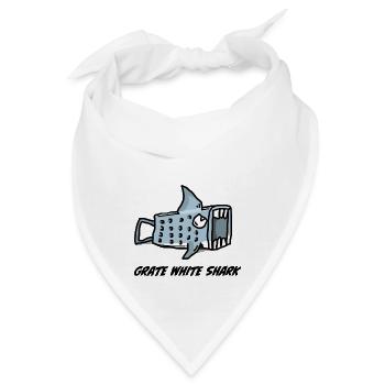 Grate White Shark – animal print - Bandana - Weiß - Vorne