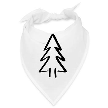 baum Tannenbaum Weihnachtsbaum Christbaum - Bandana - Weiß - Vorne