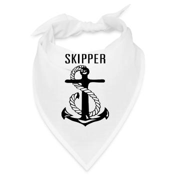 skipper captain kapitän - Bandana - Weiß - Vorne