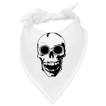 head skull Totenkopf bones beliebt sticker shirt - Bandana - Weiß - Vorne