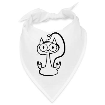 Heay metal cat - Bandana - Weiß - Vorne