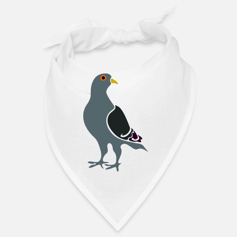 Graue Taube - Bandana - Weiß