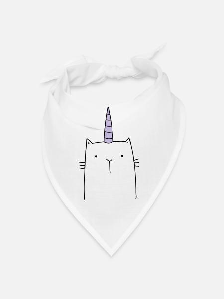 Cadeau mignon chat licorne - Bandana - blanc - Devant