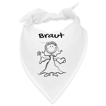 Braut Strichmännchen mit Herz - Hochzeit - heirat - Bandana - Weiß - Vorne