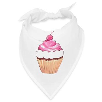 Cupcake Love Kirsche - Bandana - Weiß - Vorne