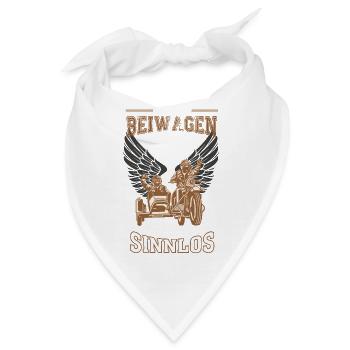 Motorrad Beiwagen Leben sinnlos - Geschenk - Bandana - Weiß - Vorne