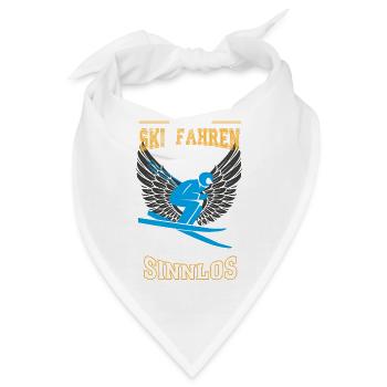 Skifahren Ski Skifahrer Leben sinnlos - Geschenk - Bandana - Weiß - Vorne