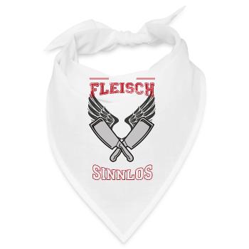 Fleisch Metzger Leben sinnlos - Geschenk - Bandana - Weiß - Vorne