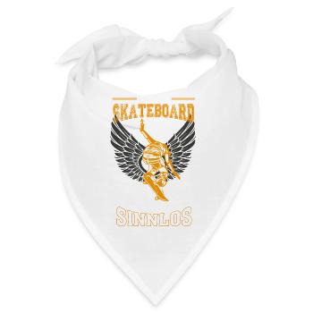 Skater Skateboard orange Leben sinnlos Geschenk - Bandana - Weiß - Vorne