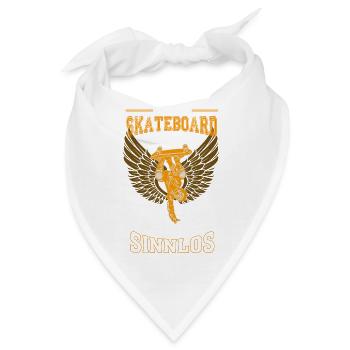 Skater Skateboard Hand Leben sinnlos Geschenk - Bandana - Weiß - Vorne