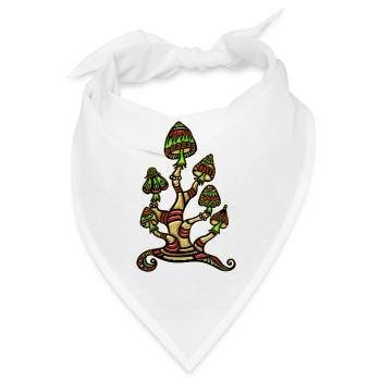 Magic mushrooms, psychedelische Pilze, Wunderland - Bandana - Weiß - Vorne