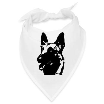 Malinois - Bandana - Weiß - Vorne