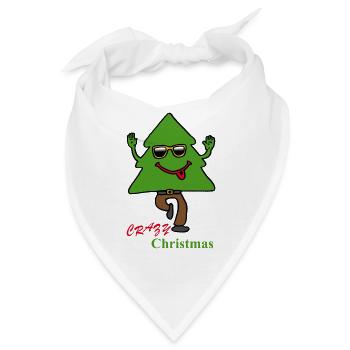 Weihnachtsbaum, Christmas, Christmas Tree - Bandana - Weiß - Vorne