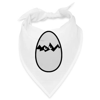 Ei mit Küken - Bandana - Weiß - Vorne