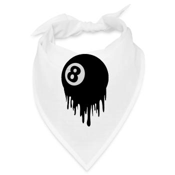 8 ball design - Bandana - Weiß - Vorne