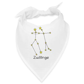 Sternzeichen Zwillinge - Bandana - Weiß - Vorne