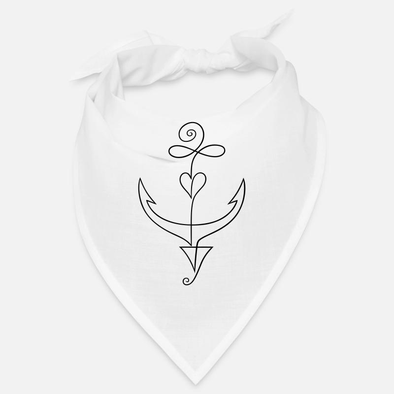 Anker Minimalistisch Single Line Tattoo Bandana