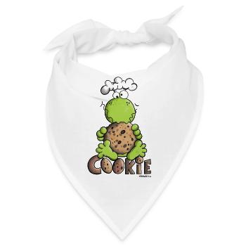 Frosch mit Cookie - Bandana - Weiß - Vorne