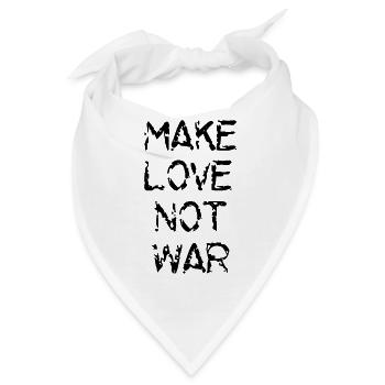 Make love not war, peace - Bandana - Weiß - Vorne