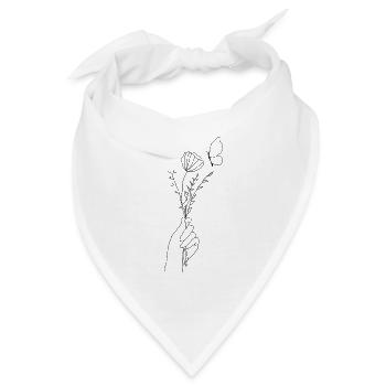 Blumenstrauß - Bandana - Weiß - Vorne