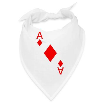 Karo Aß Kartenspiel Poker Fasching Kostüm - Bandana - Weiß - Vorne
